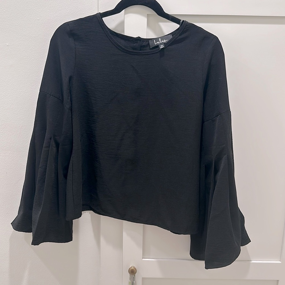 Lulus Black Bell Sleeve Shirt